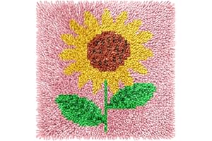 Manzapu Latch Hook Kits for Adults Beginner, 12x12 inch - 30x30 cm Cute Small Shaggy Rug Making Kits with Pre-Cut Yarn, Coded Canvas ＆ Crochet Hook Tool - Relaxing DIY Craft Gift