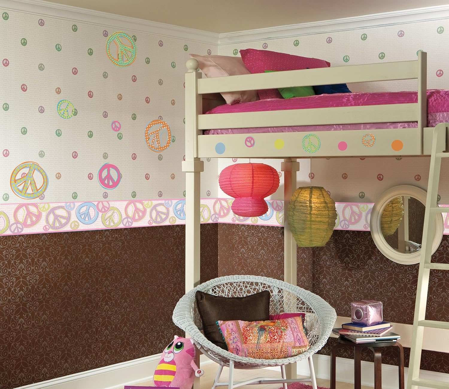 Amazon York Wallcoverings Friends Forever Peace Love Sign Pre Pasted壁紙ボーダー Border Je3512b 1 トリムボーダー