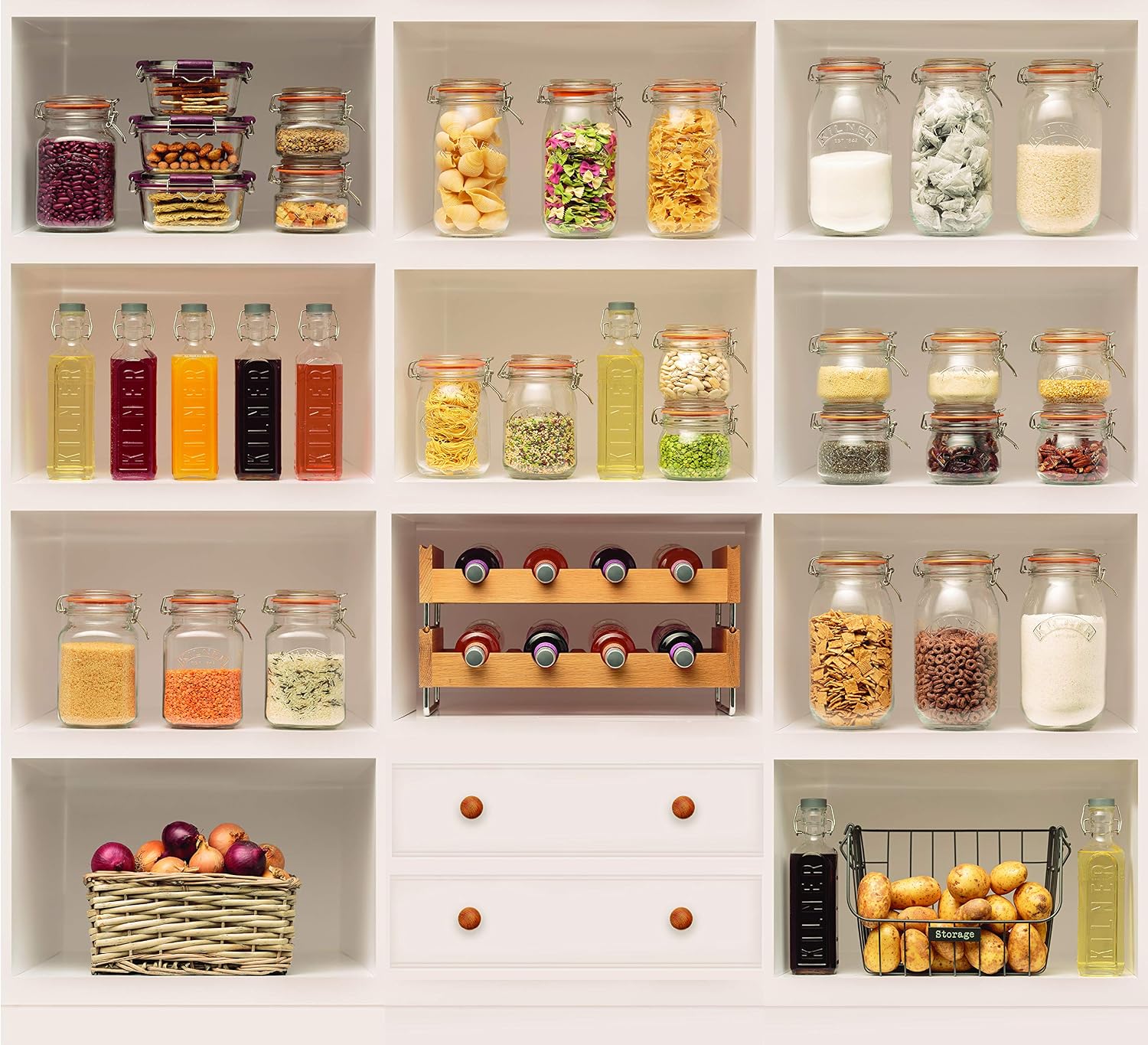 Kilner Clip Top Jar 1 Litre (1000 ml) Airtight Glass Storage Jar for Preserving Fruits Vegetables Coffee Tea Rice Flour Nuts Pasta - Image 4