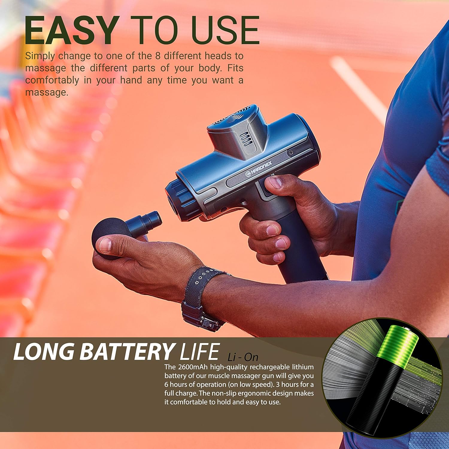 Muscle Massage Gun for Athletes - Deep Tissue Percussion Massager - Portable Handheld Electric Massager for Body Muscles, Back, Neck - New Model - 8 Massage Heads 20 Speeds Power Motor: Health & Personal Care