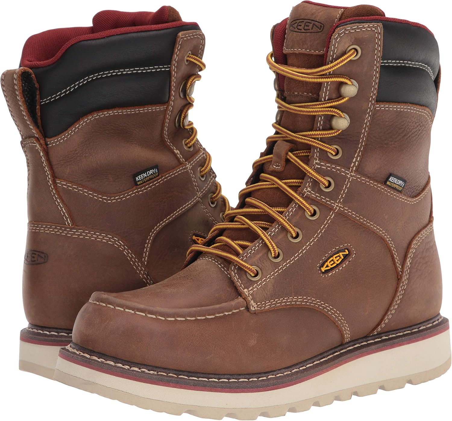 KEEN Utility Women's Cincinnati 8" Soft Toe Waterproof Wedge Work Boot Construction: Shoes