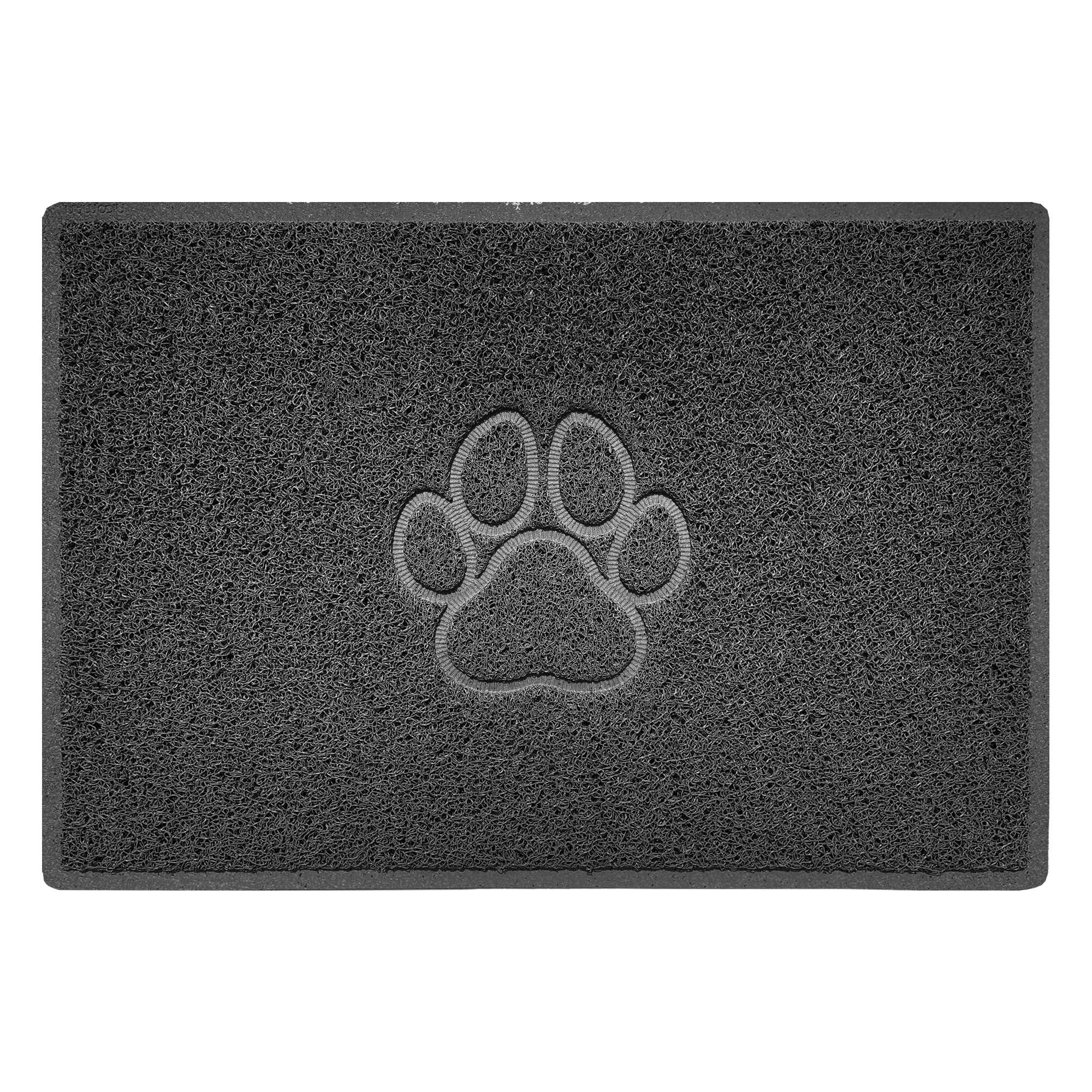 Nicoman Paw Embossed Shape Door Mat Dirt-Trapper Washable Barrier Doormat-Dark Grey (Drainage Open-Back)-Large (90x60cm)