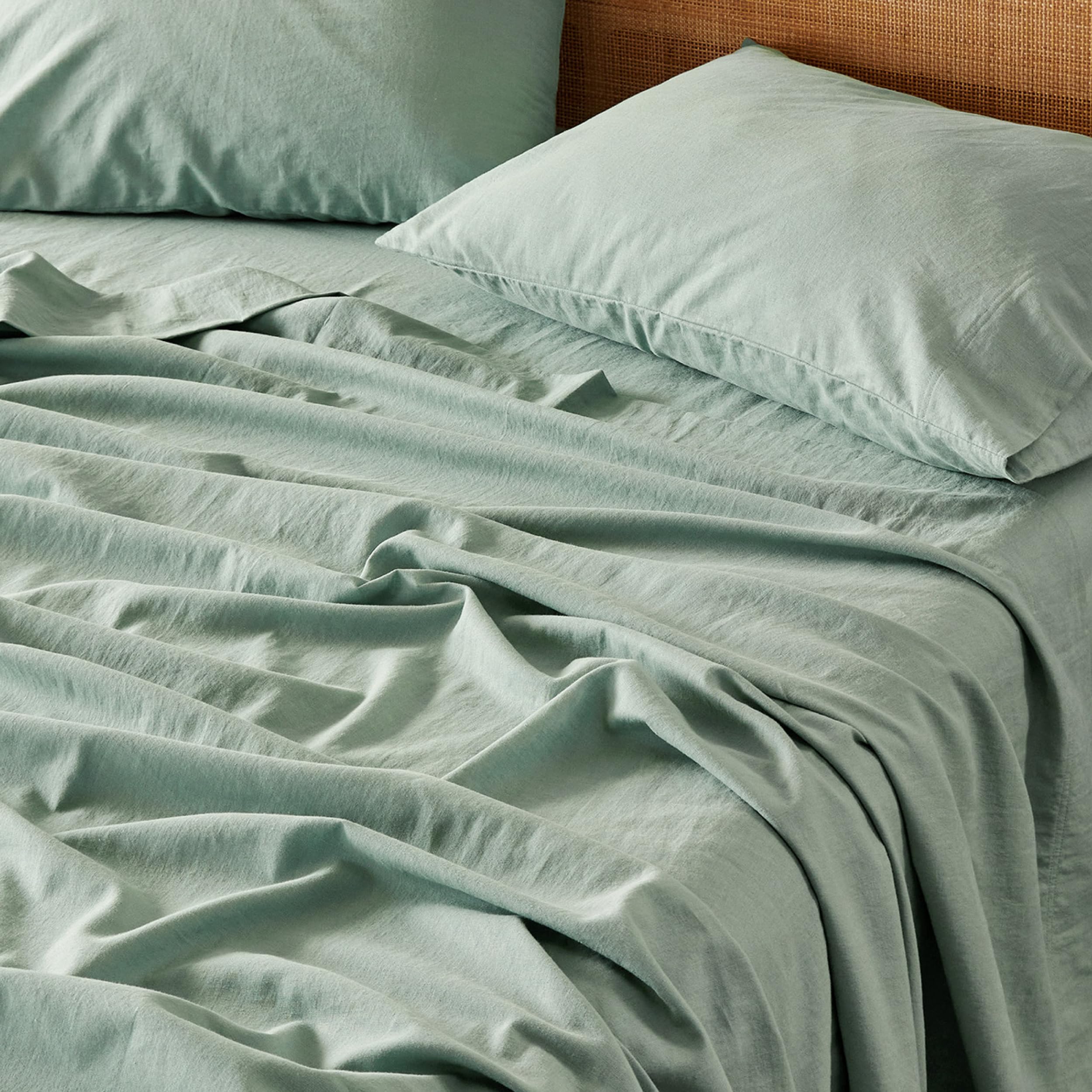 Bedsure Linen Sheets - Queen Size Bed, Blend from