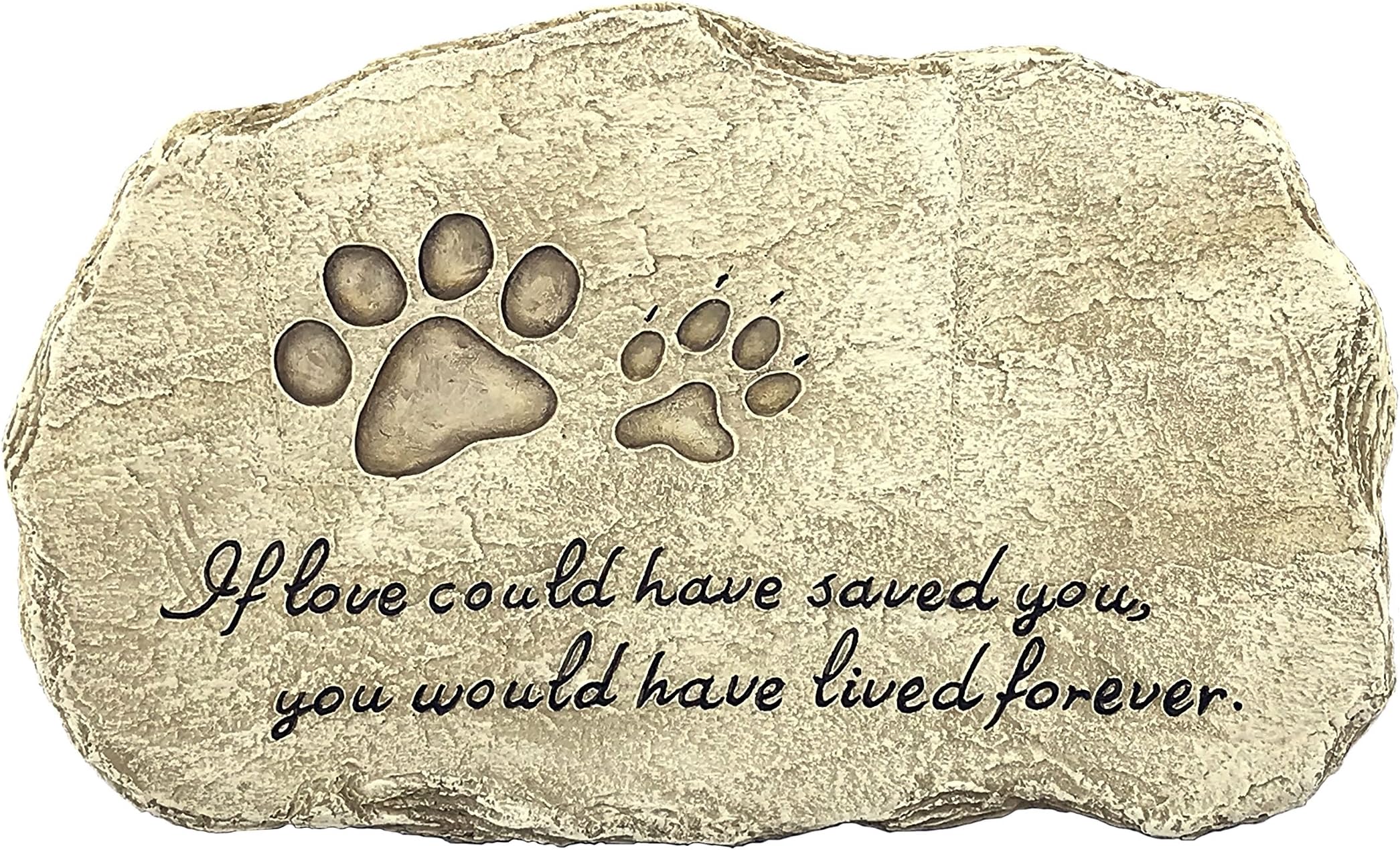 Pet Memorial Stones - Engraved Pet Polystone for Unforgettable Memories - Durable Polyresin Stepping Stone-Pet Footprint, for Garden Décor Dog or Cat for Outdoor Garden Backyard and Lawn