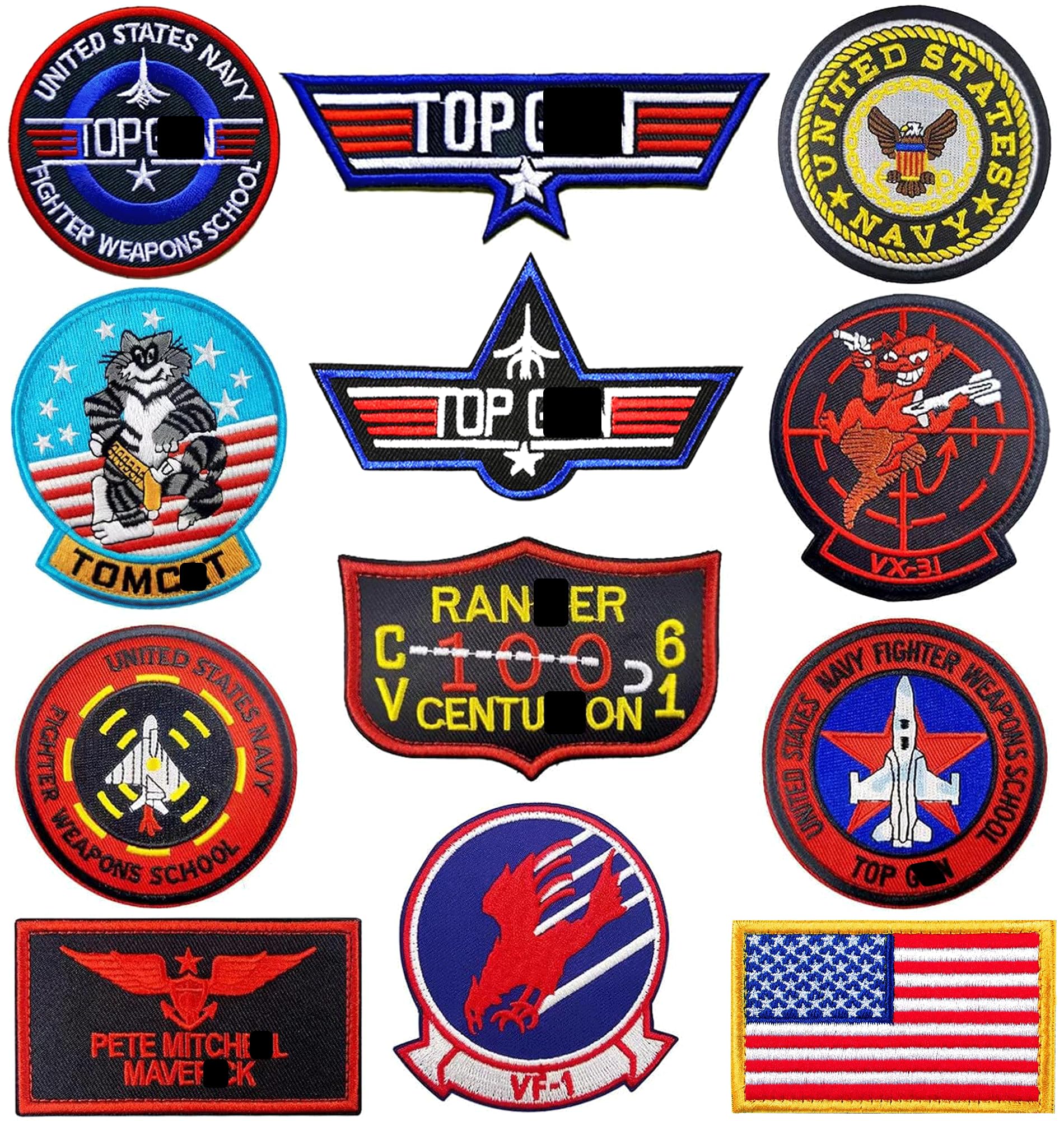 Photo 1 of ?Hook & Loop/Iron On? 12 PCS Top Gon Patches Pilot Morale Patch Military Patches Airsoft Patch Flight Patch for Jackets Tactical Patches for Backpacks - Hook & Loop