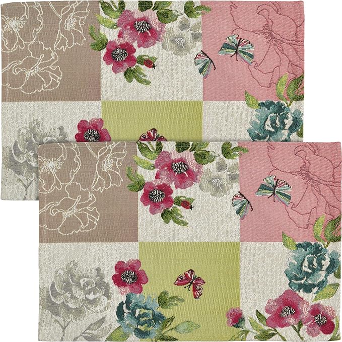 Amazon.de Sander Tischset"Romance Patch" 2erPack Gobelin rosègrün