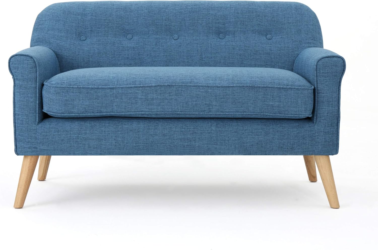 Amazon Com Christopher Knight Home Mariah Mid Century Modern Loveseat Muted Blue Furniture Decor