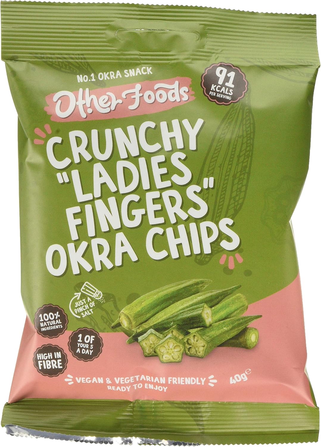 Other Foods Crunchy Ladies Fingers Okra Chips, 6*40g Amazon.co.uk Grocery