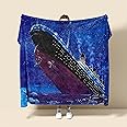 Ship Sinking Movie Fleece Blanket, Vintage Ocean Voyage Cruise Ship Print Lightweight Throw Blanket Soft Cozy Bedroom Couch Sofa Blanket Kids Adult Movie Fans Gift Plush Warm Blanket 50x40 inch