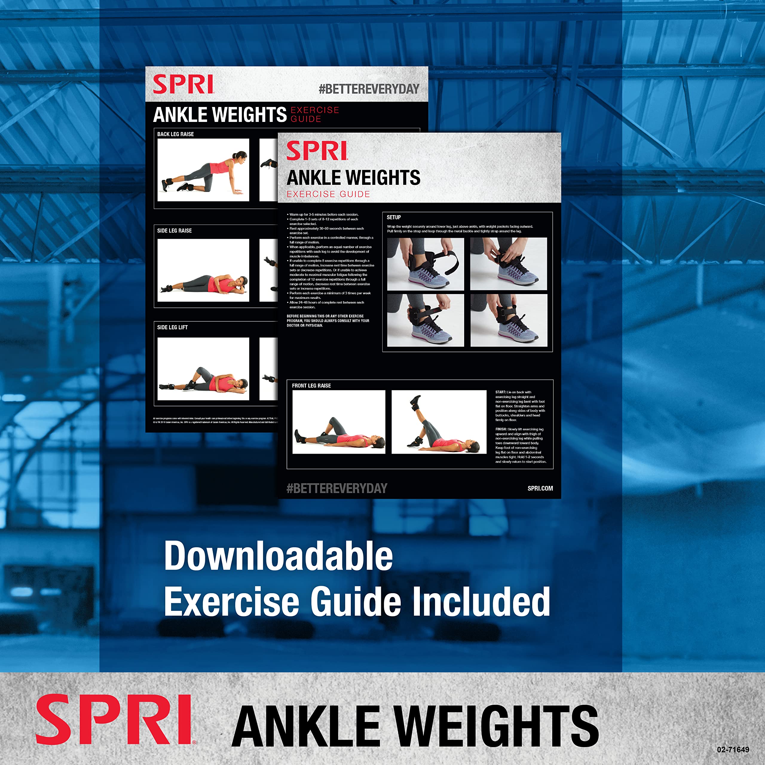 SPRI Adjustable Ankle Weights - Walking Weights for Strength Training Exercises, Resistance Endurance Workouts, General Fitness - For Strengthening & Toning Lower Body