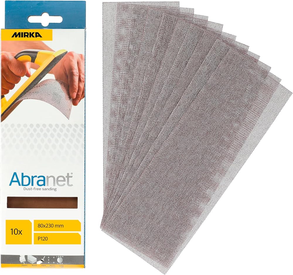 Mirka Abranet Net Sandpaper Strips 80x230 mm P120 10 pcs