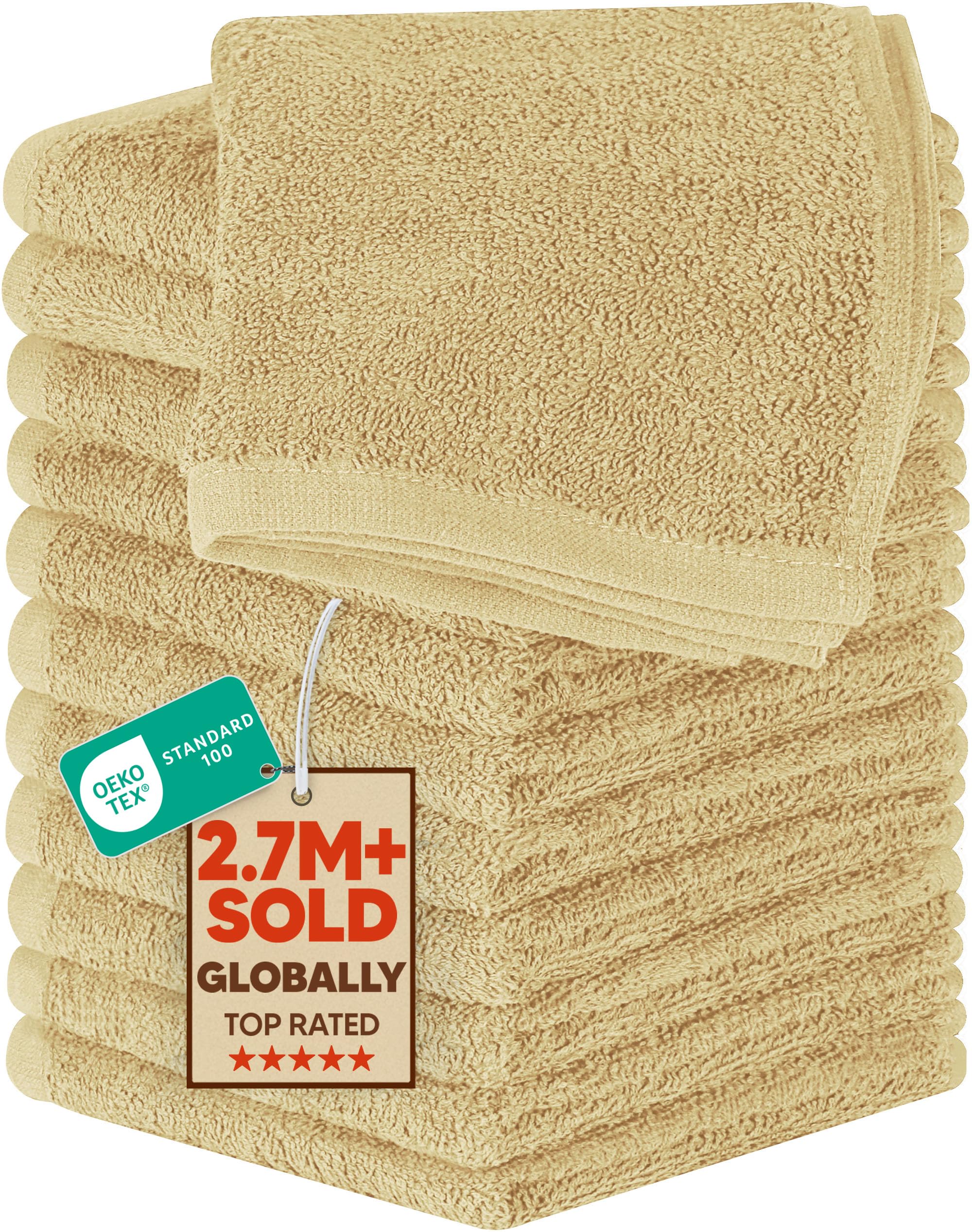 Utopia Towels 24 Pack 100% Cotton Washcloths Set, Flannel, Soft, Neon Green