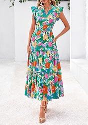 PRETTYGARDEN Women's 2025 Summer Floral Midi Dress
