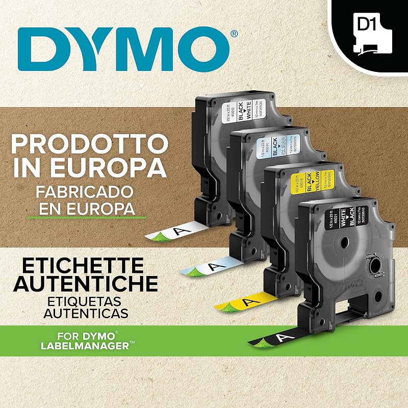D1 etiquetas auténticas | impresión negra sobre fondo blanco | 19 mm × 7 m | etiquetas autoadhesivas para etiquetadoras LabelManager