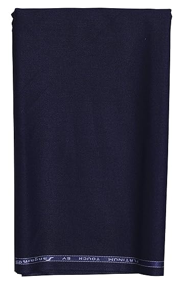 Uniform Sarees Corp Mens Poly Viscose Unstitched Pant-1.3 m Piece Fabric (Blue, Free Size)