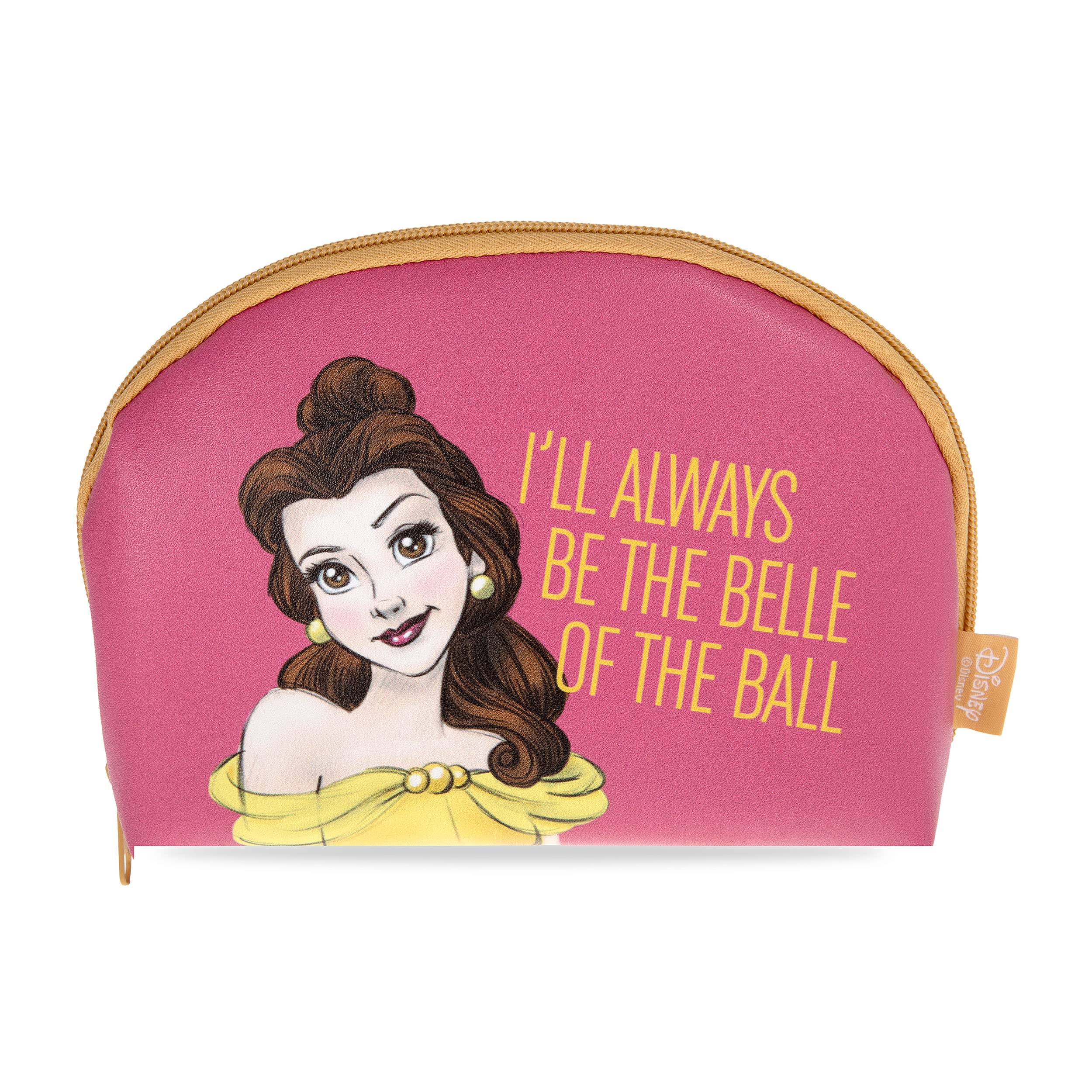 Disney Princess Cosmetic Makeup Bag Disney Beauty & The Beast Belle | MAD Beauty | 21cm, Cute Design Cosmetic Skincare Gifts for Women, Adults, and Kids - Pink