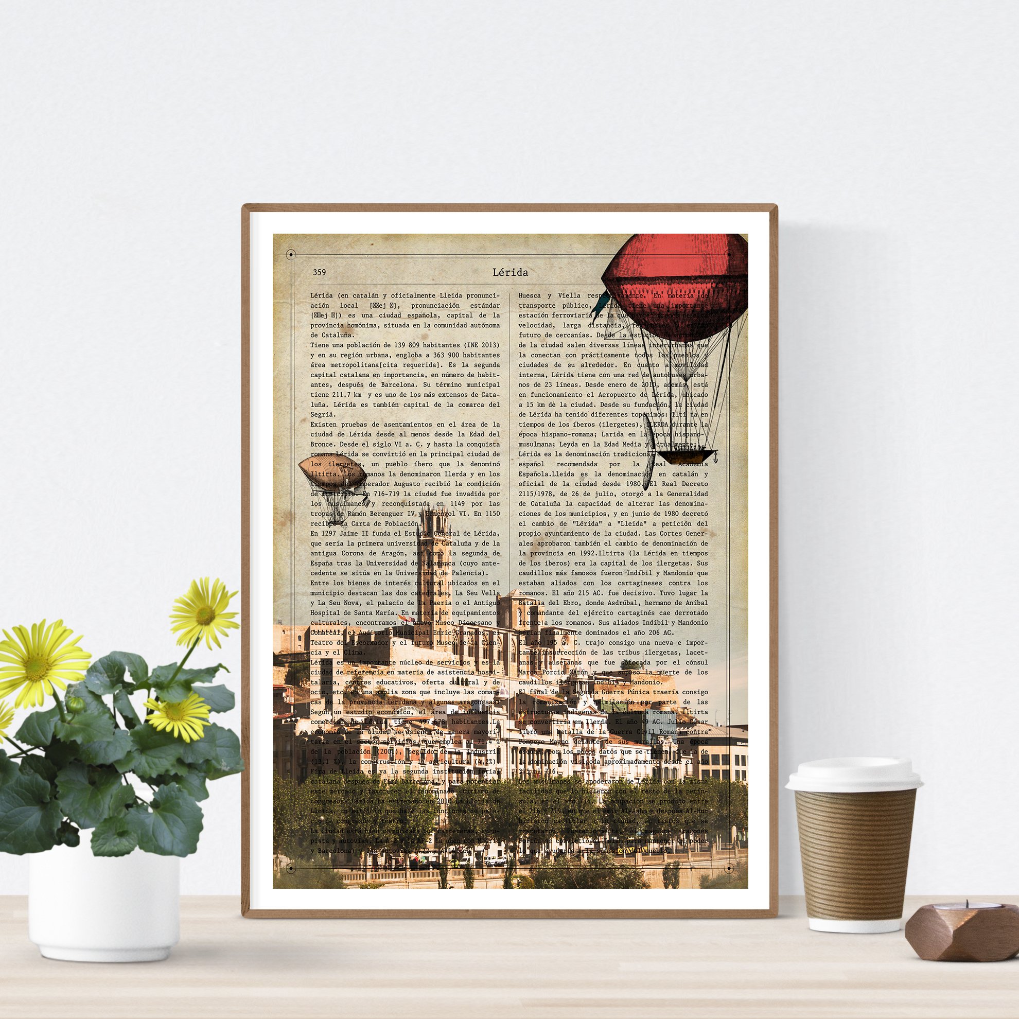 Nacnic Poster Leon. Sheets of Spanish cities with definitions. Interior decoration for Spanish. A4 size — image 1
