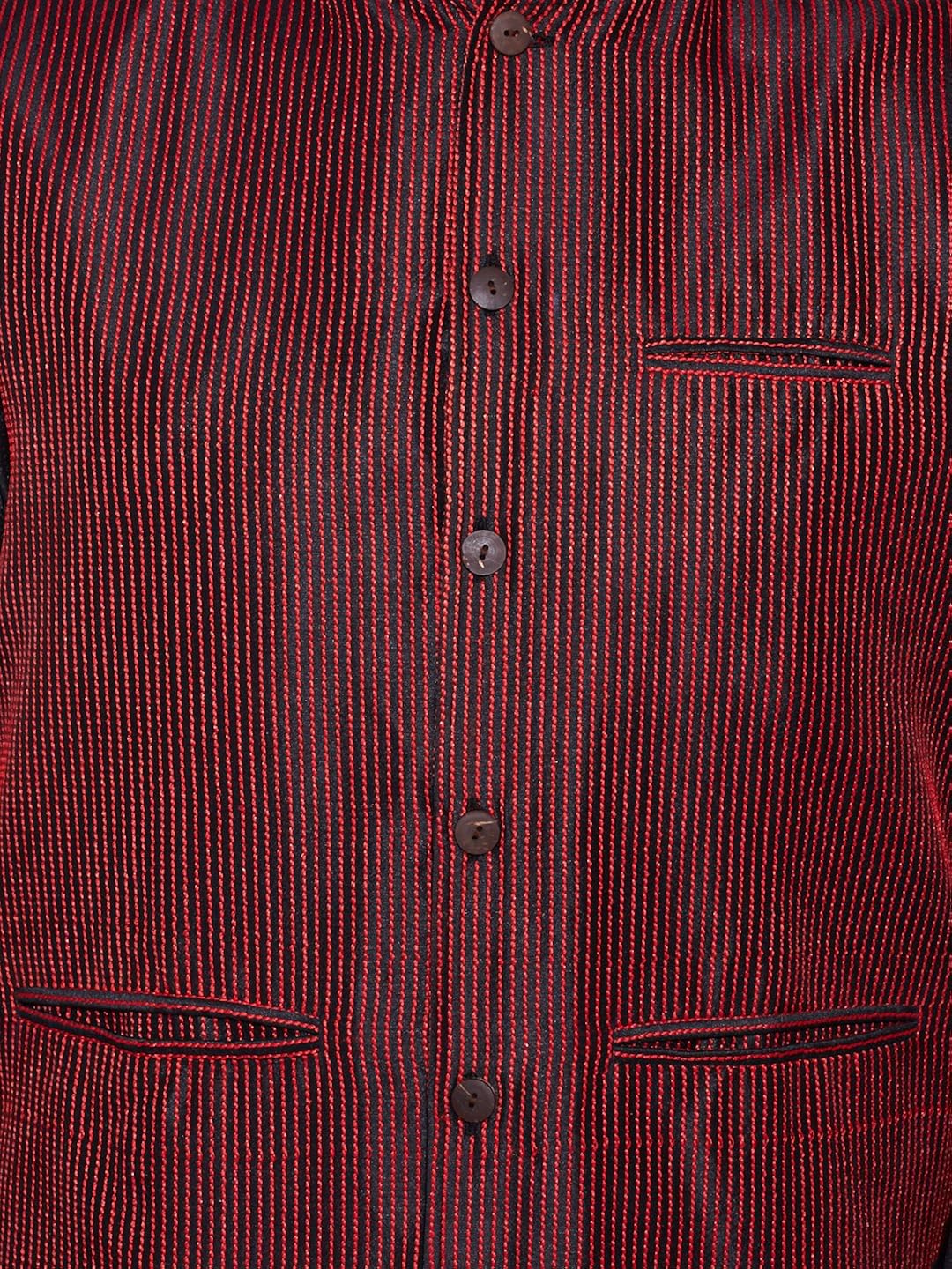 very me men's designer maroon faux silk textured nehru jacket
