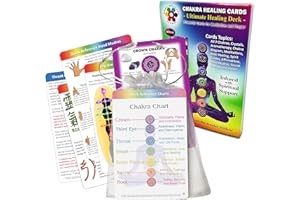 DEEP HEALING LIGHT Deck of Chakra Healing Cards Helps Restore and Balance Your Energy with Meditations, Affirmations, Chakras Chart, Crystals, Essential Oils, Reiki Symbols, Hand Mudras - (18) 4"x6" 2-Sided Cards