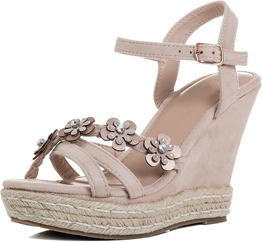 nude wedges amazon