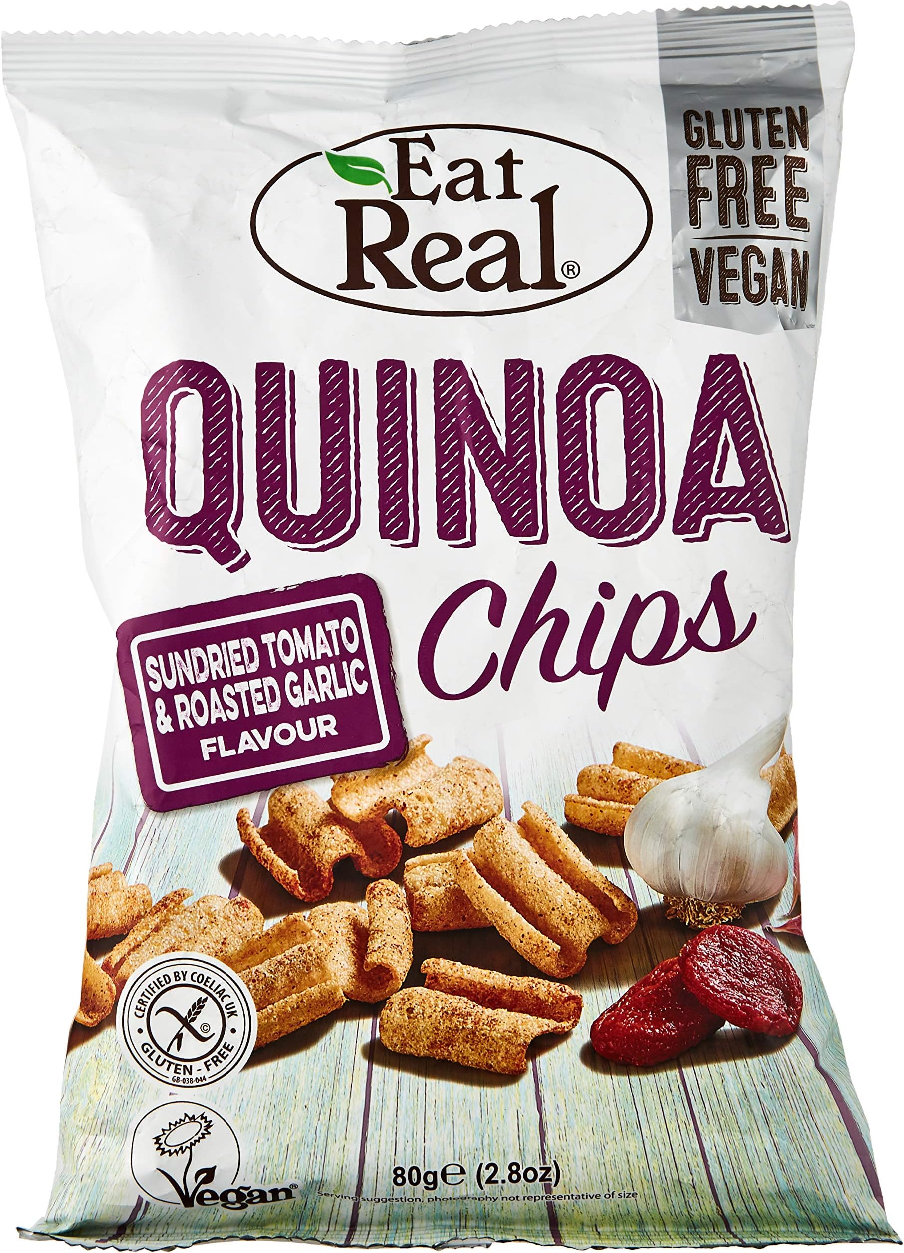 Eat Real Quinoa Chips Tomato & Garlic, 80g
