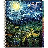 Planner 2026-2027 - Academic Planner 2026-2027, Jul 2026 - Jun 2027, 26-27 Planners Weekly and Monthly, 8.5" x 11" 26-27 Calendar Monthly Planners with Tabs & Pocket, Flexible Cover, Twin-Wire Binding- Oil Painting