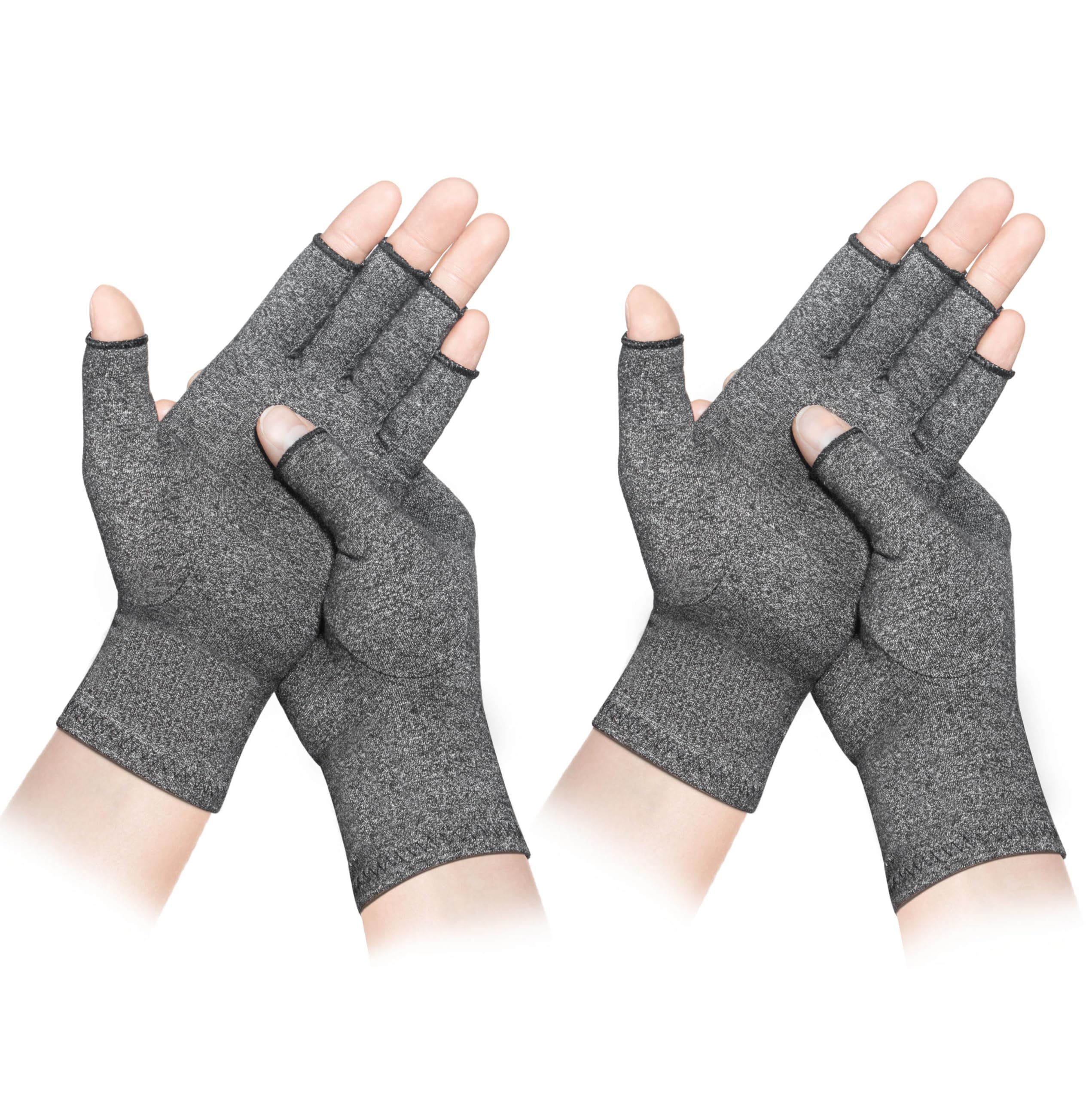 LXMY 2 Pairs Arthritis Gloves,Compression Gloves,Providing Warmth and Compression to Promote Healing,Fingerless Design,Relieve Pain from Rheumatoid Arthritis and Carpal Tunnel(S)
