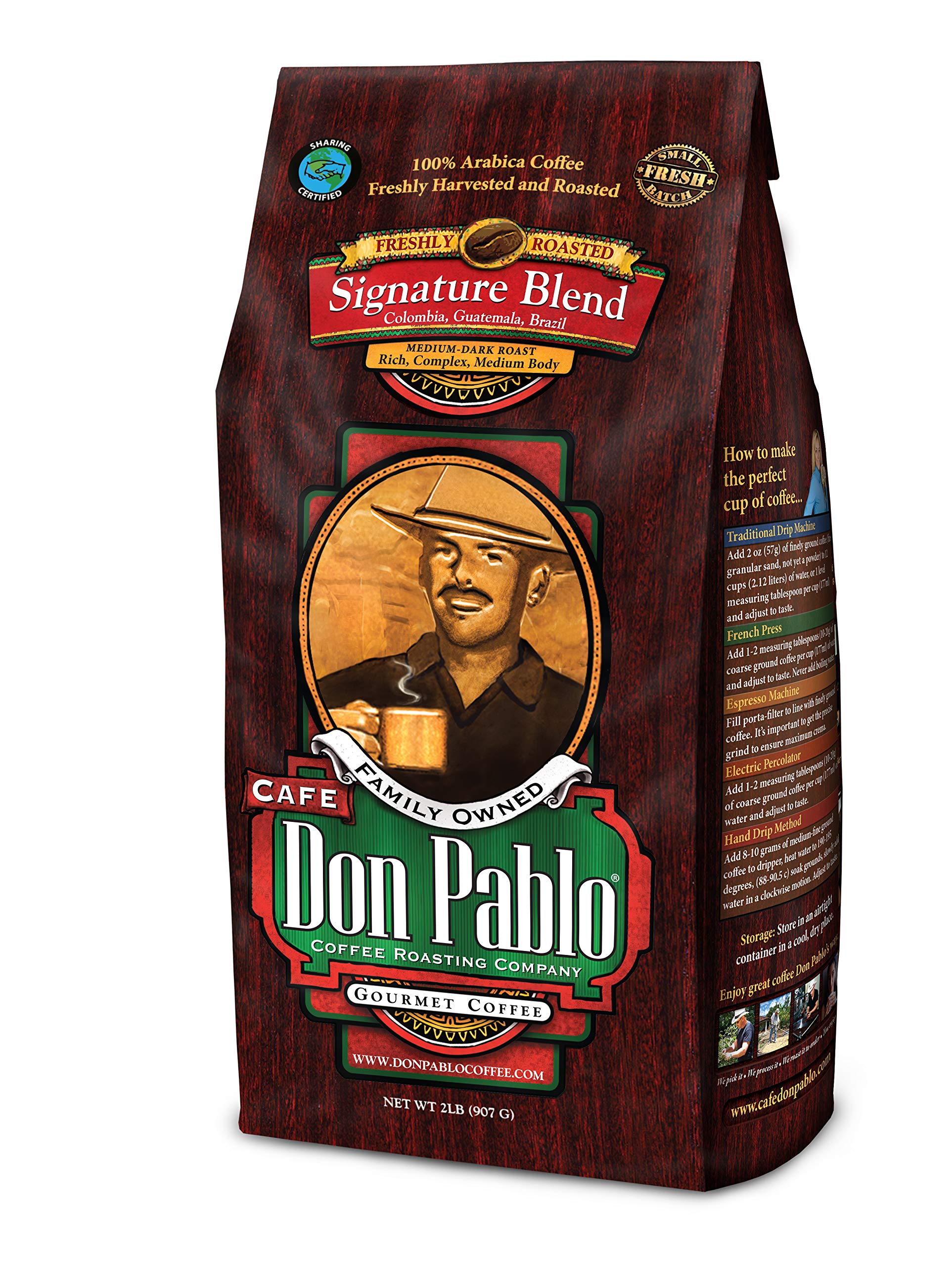 2LB Cafe Don Pablo Gourmet Coffee Signature Blend MediumDark Roast