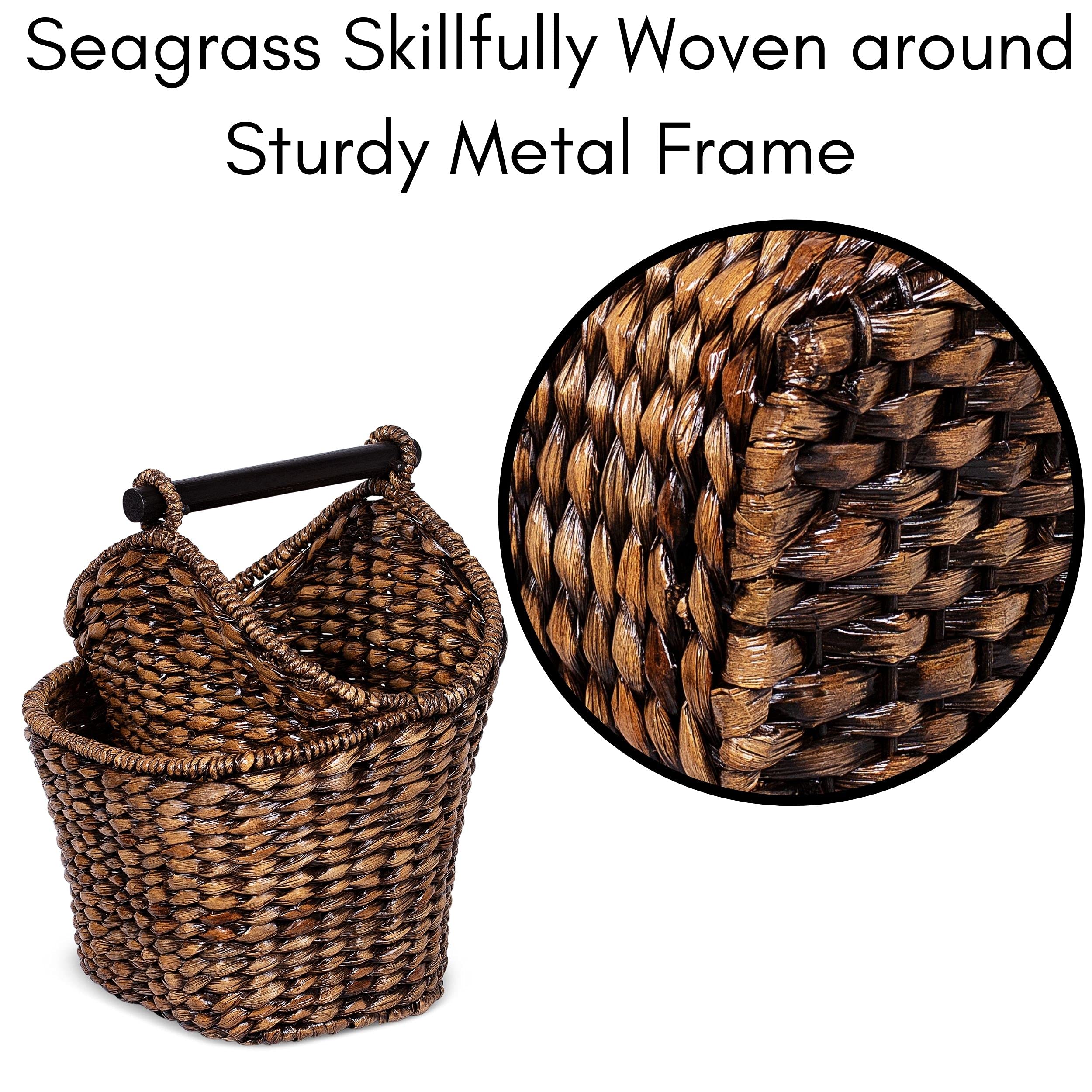 BIRDROCK HOME Seagrass Magazine and Bathroom Basket