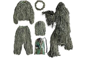 Kute 'n' Koo Premium Ghillie Suits for Adults and Kids, 5 in 1 Bush Costume Forest Grass and Dry Grass Camouflage Style
