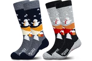 Hylaea Merino Wool Ski Socks Kids, Knee-high Warm Thermal Snowboard Skating Socks for Boys Girls Toddler