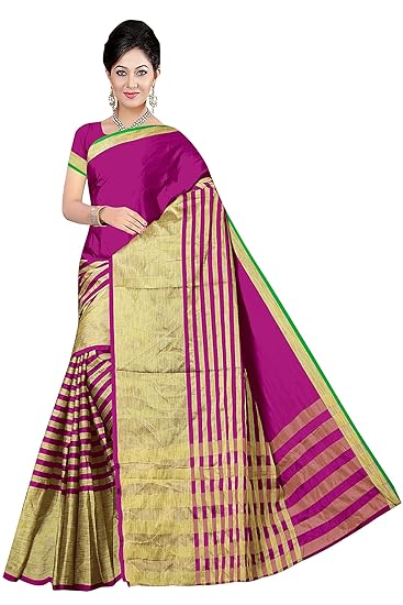 Winza Designer Womens Poly Cotton Silk Saree with Blouse (TD-5004)