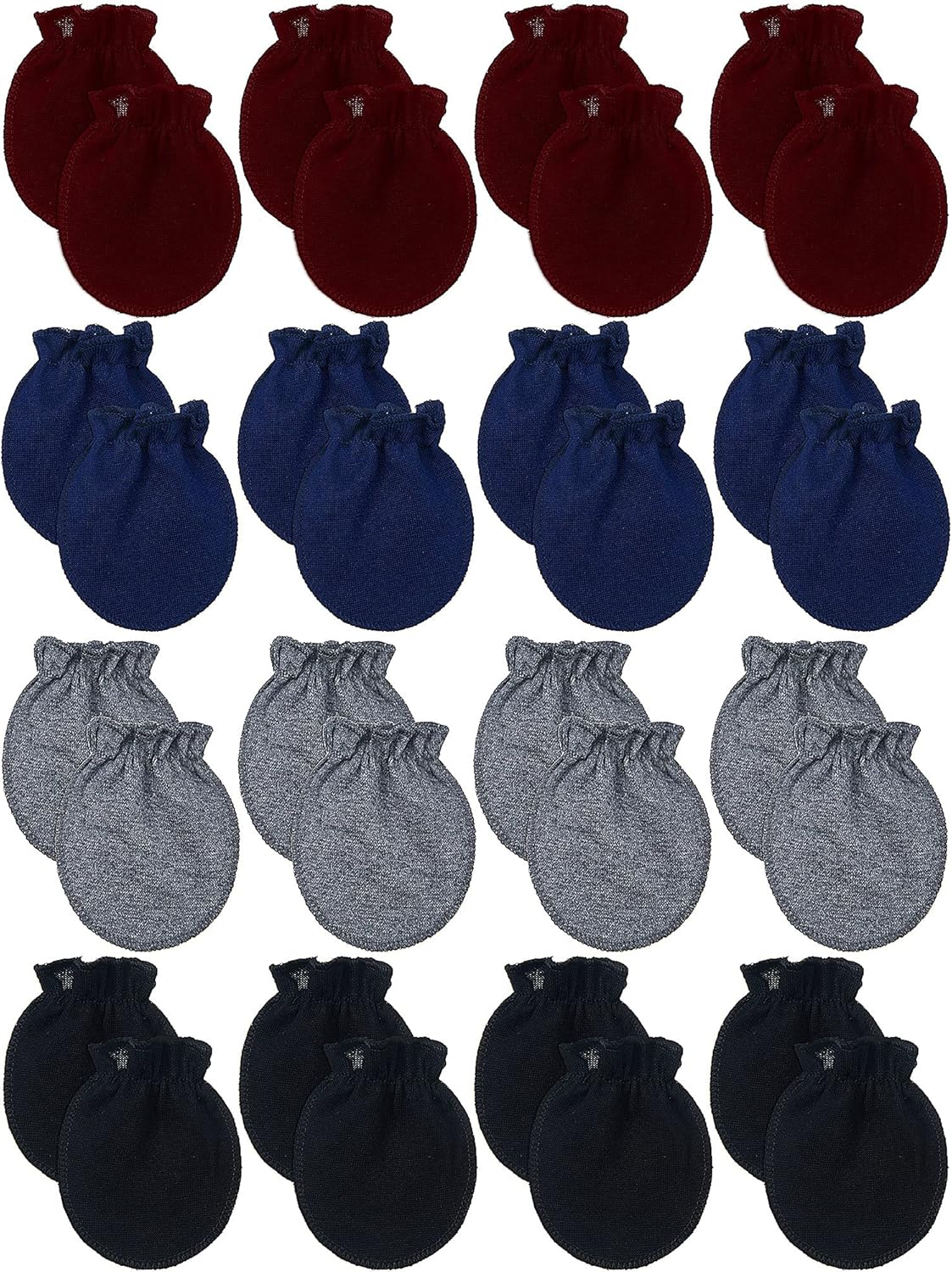 16 Pairs Newborn Baby Cotton Mittens No Scratch Gloves Unisex Newborn Mittens for baby Boys Girls 0-6 Months (Dark Color): Clothing