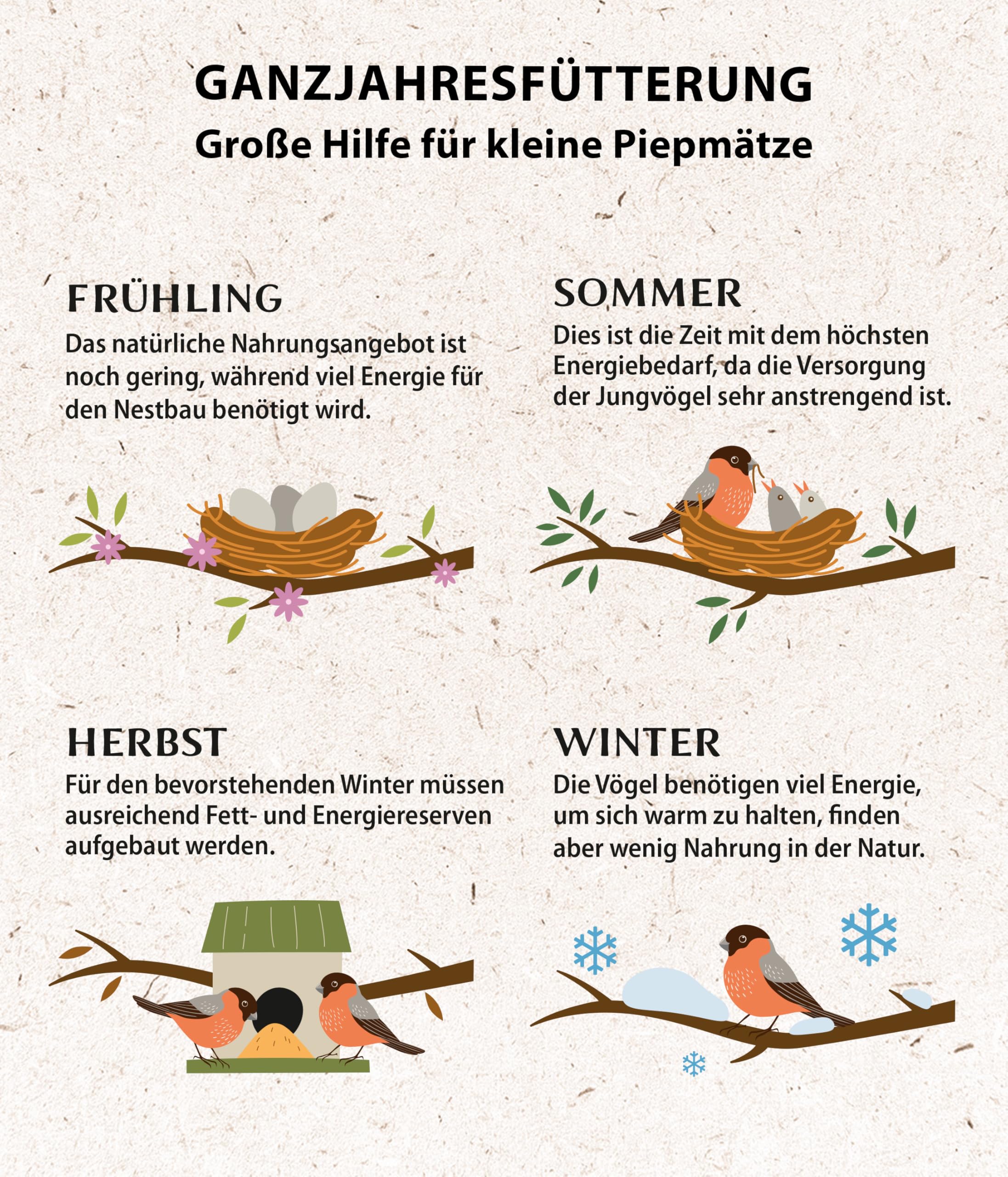 Dehner Natura Premium Wildvogelfutter, Streufutter schalenfrei, Ganzjahresfutter proteinreich / energiereich, hochwertiges Vogelfutter für Wildvögel, 3.6 kg 5