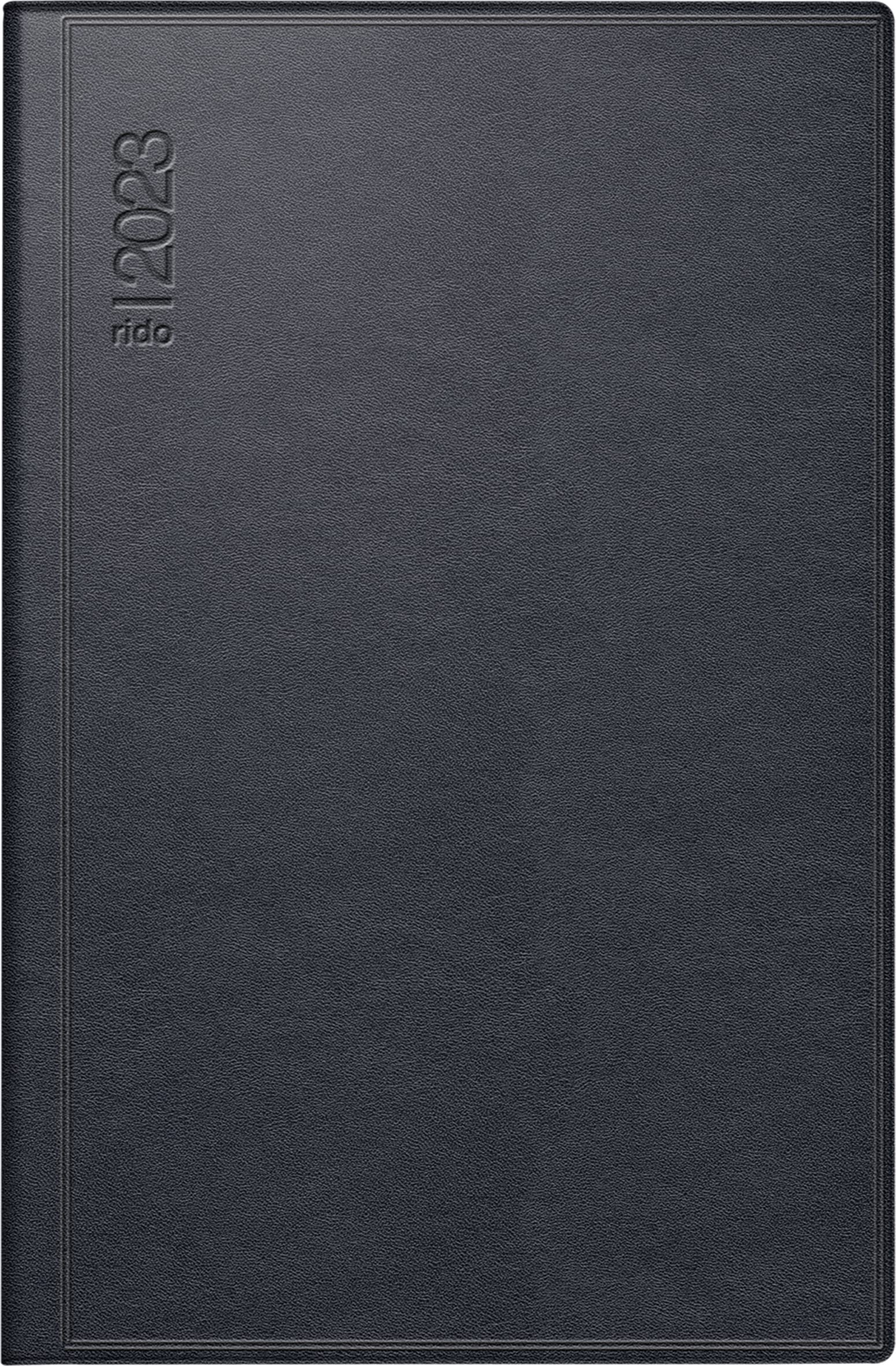 rido/idé Daily Calendar Model Industry II 2023 Desk Planner Sheet Size 7.5 x 11.2 cm Black