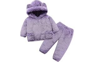 Hikido Fluffy Snug Pants Sets Outfit 1-5T Toddler Cute Fall Winter Pullover Clothes
