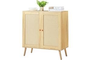 SofaAkali Buffet Cabinet with Storage, Sideboard Storage Cabinets with Adjustable Shelf & 2 Doors, Accent Furniture Multifunctional Cupboard Liquor Coffee Bar for Kitchen, Living Room, Entry, Nature