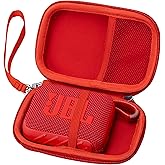 Ginsco 2025 New Case for JBL Go 4 and Go 3- Ultra-Portable, Waterproof and Dustproof Bluetooth Speaker, for Go 3 - Mini Bluetooth Speaker, Travel Carrying Hard Case with Detachable Strap (Red)