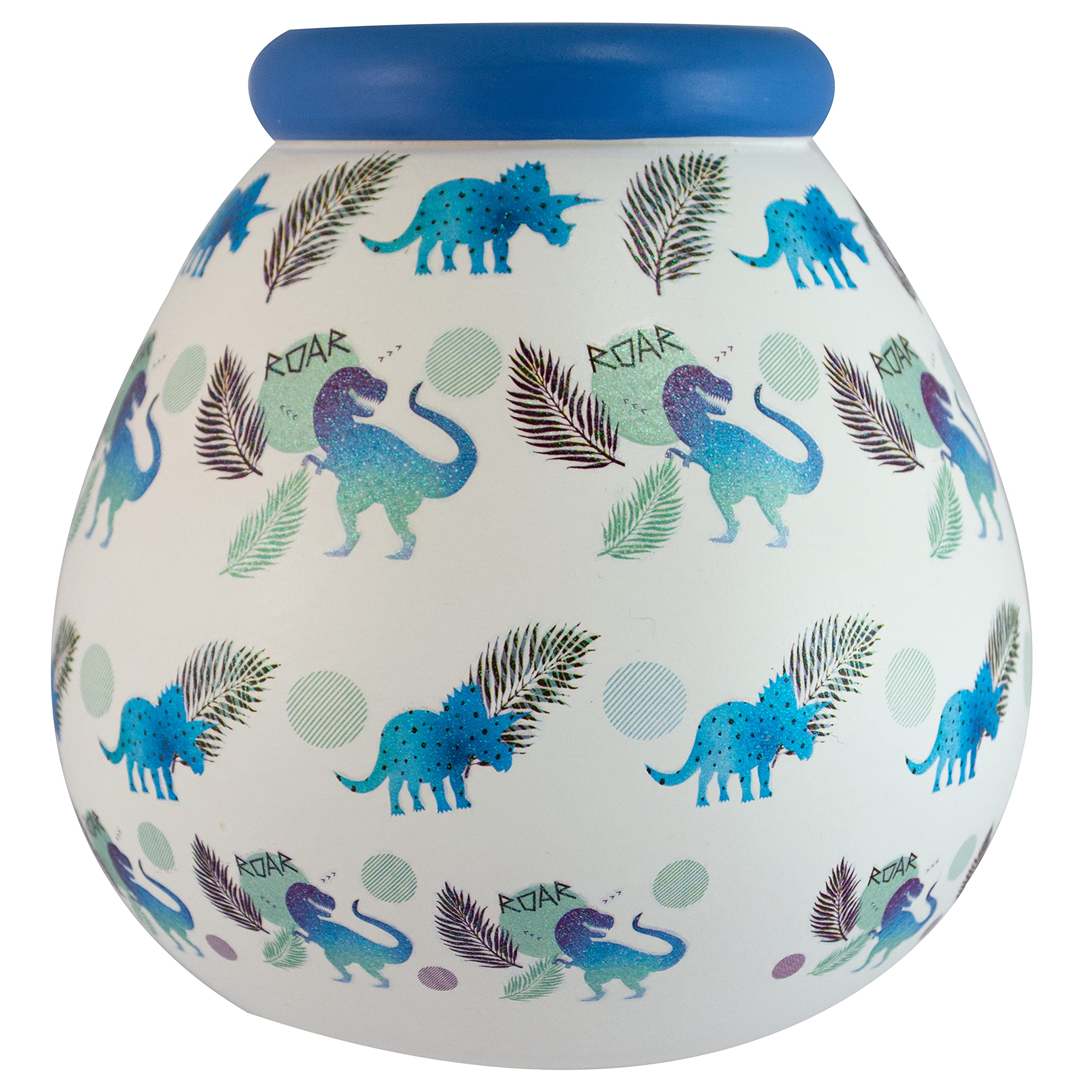 Pot of Dreams Hand Painted Dinosaur Kids Save And Smash Handcrafted Ceramic Money Box , Eco Freindly & Recyclable Piggy Bank , Perfect Decorative Gift and Save for New Toys & Video Games , One Size