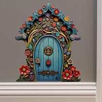 Kids Room Wall Sticker Removable Flora & Fungi Fairy Door Decal 3d Wall ...