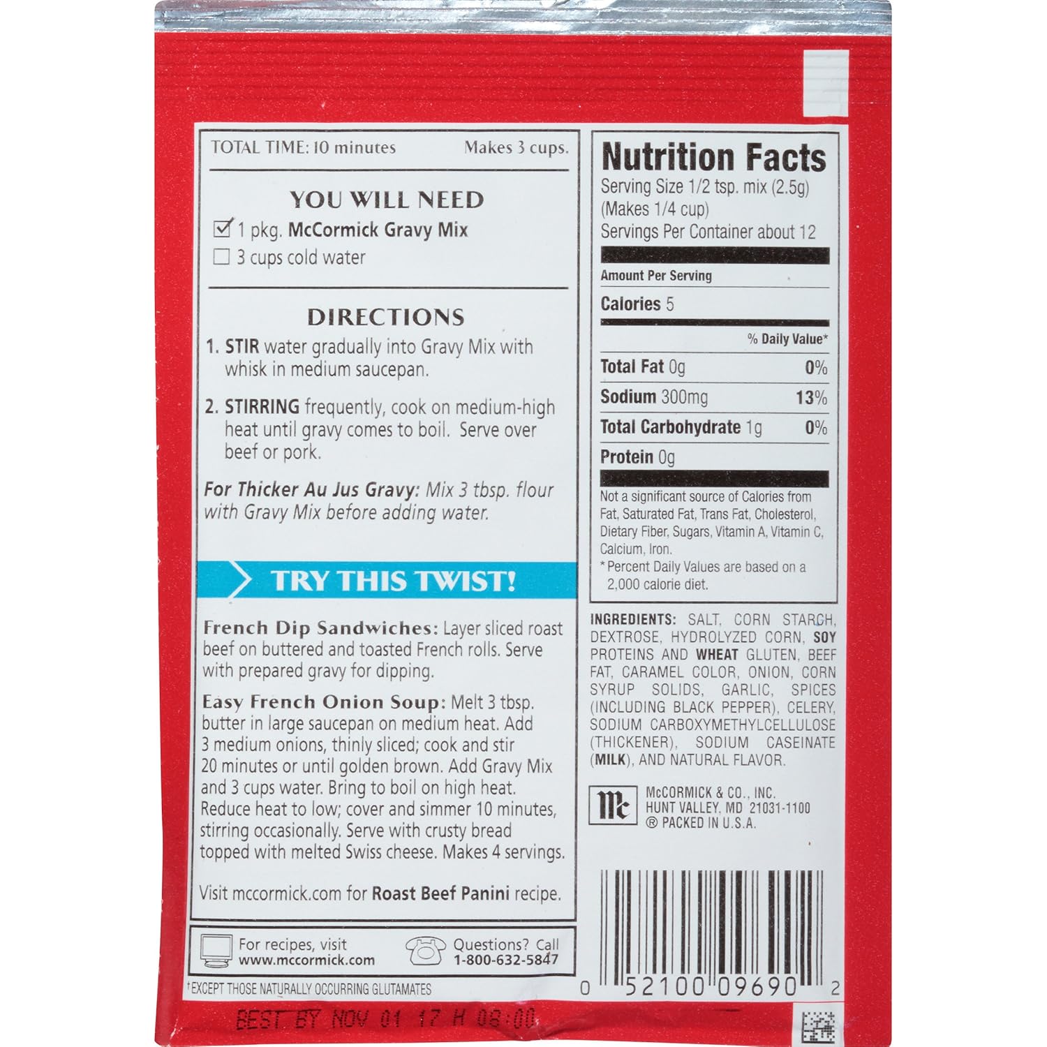 Au Jus Gravy Mix Nutritional Information Runners High Nutrition
