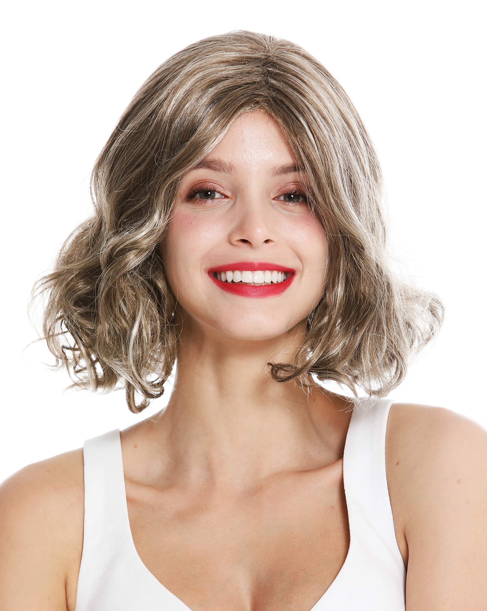WIG ME UP - GFW3099-19-24-613 women's quality wig short parting curly tips dark blonde/blonde mix