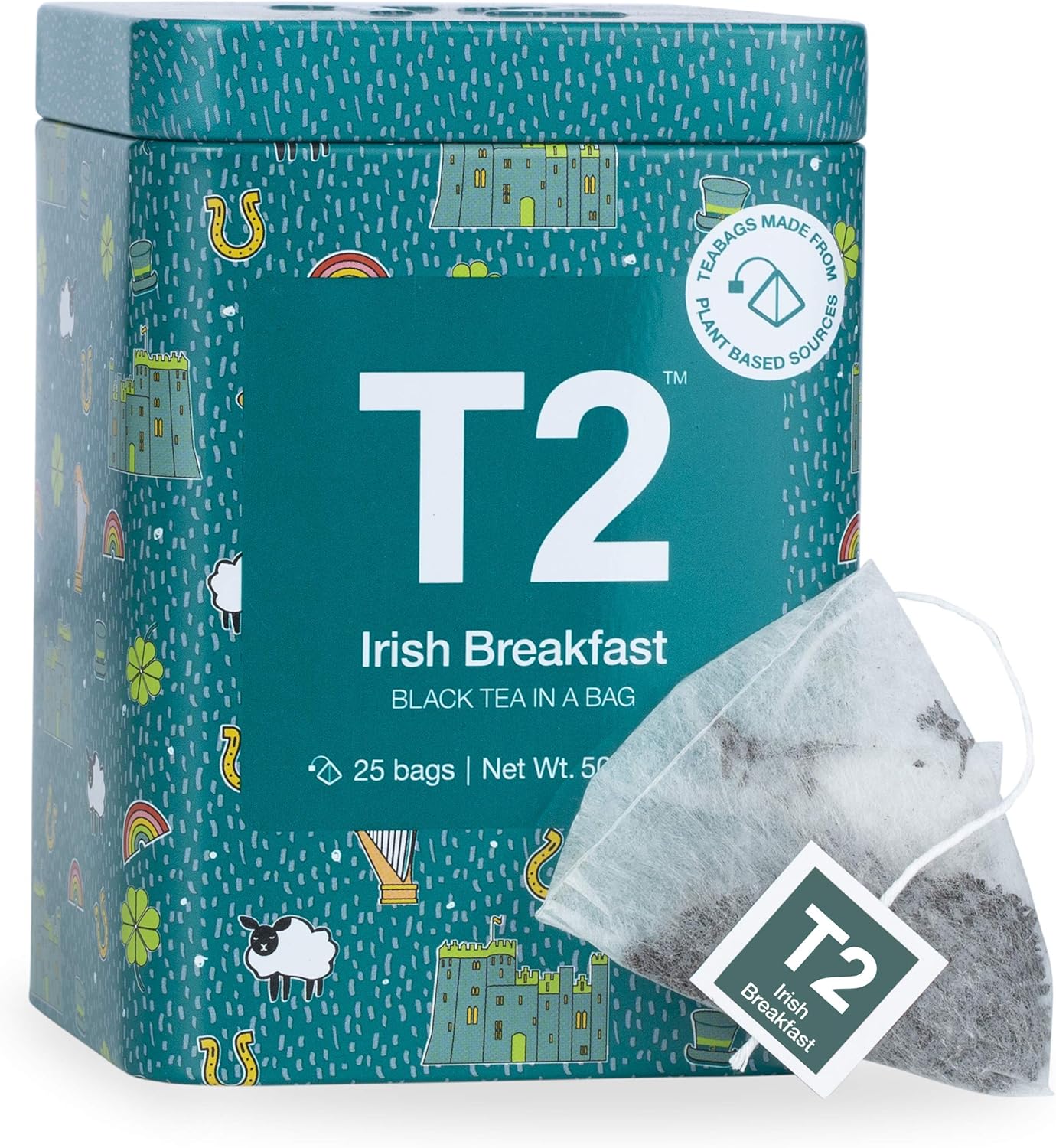 T2 Tea Irish Breakfast Black Tea, Black Tea Bag in T2 Icon Tin 2020, 25