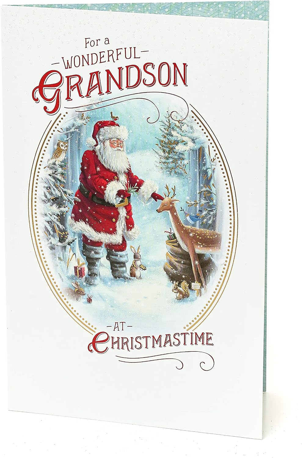 Grandson Christmas Card- for Grandson- Traditional Grandson Christmas Card with Nice Words- Gift Card for Him- Christmas Gifts for Grandson - Image 4