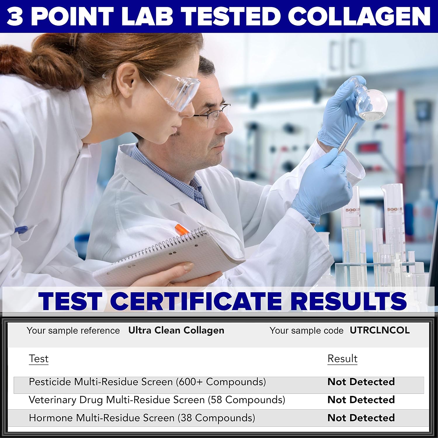 Clean & Pure Lab -Tested Bovine Collagen Protein Powder, Collagen Peptides Supplements for Men & Women - Image 5