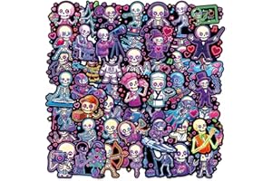 50PCS Funny Neon Skull Stickers Horror Human Skeleton Stickers Gifts for Women Men Friend Coworkers Vinyl Waterproof Decals f