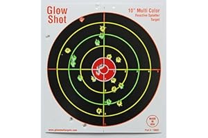 GLOWSHOT TARGETS 50 Pack - 10" Reactive Splatter Targets - Glowshot - Multi Color - Gun and Rifle Targets - Glow Shot