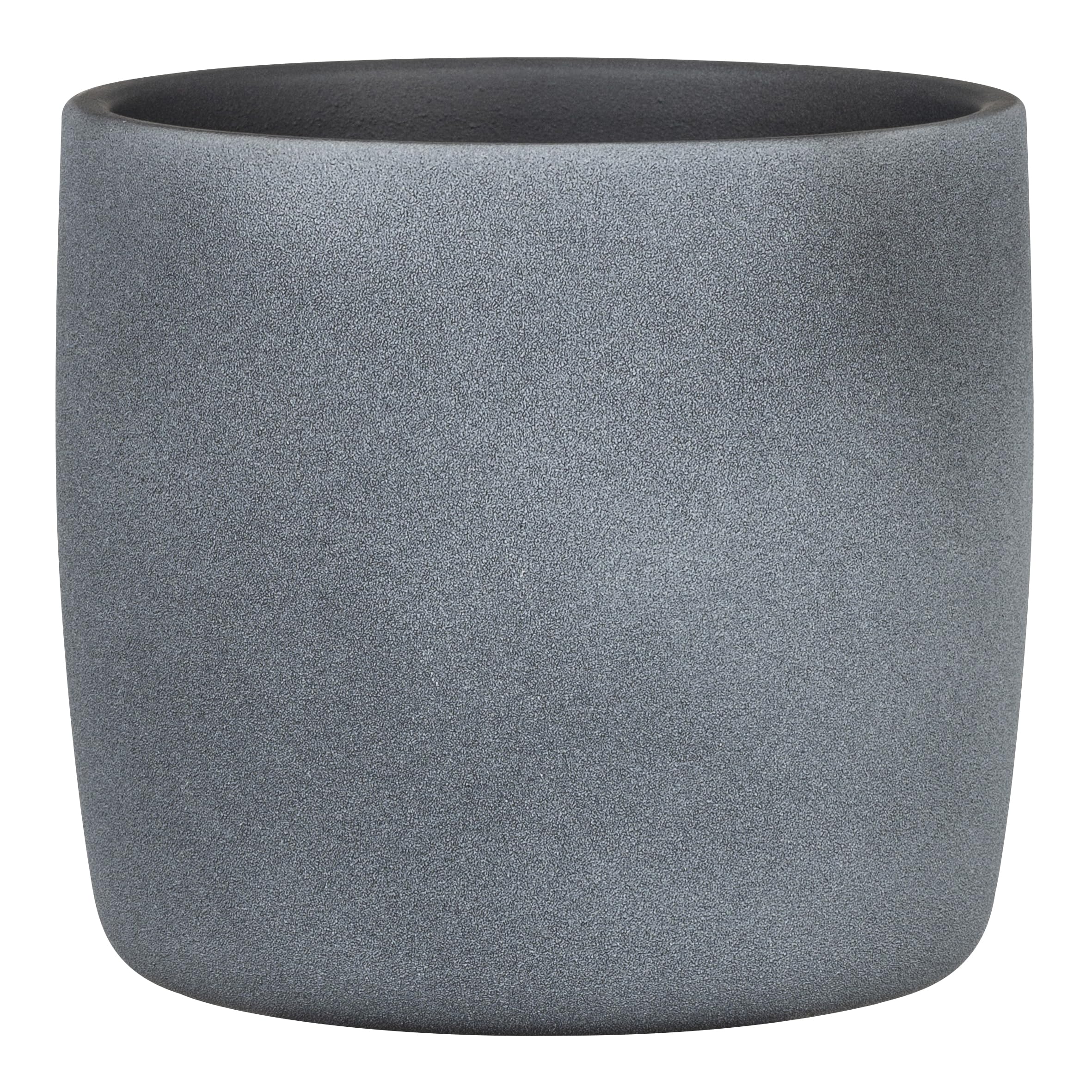 Photo 1 of ***FACTORY SEALED***  SCHEURICH Set of 2 Solido Dark Stone Ceramic Pots – 6.9" Barrel-Shaped Indoor Planters – Durable&UV-Resistant - for Houseplants, Herbs & Greenery – Modern Decorative Design – Made in Germany – 0.8 gl