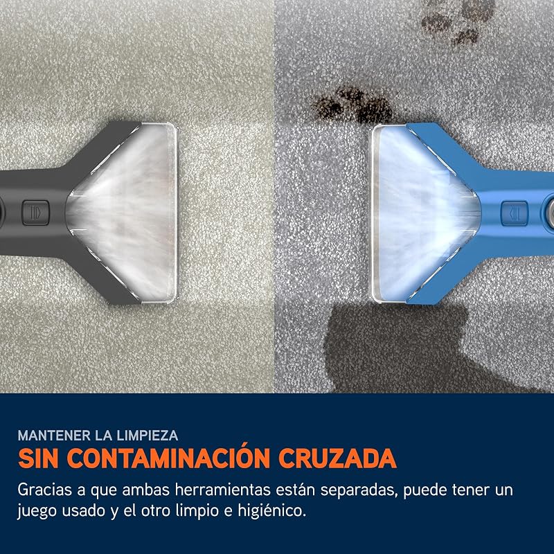 SpotWash Duo Quitamanchas para alfombras y tapicería con herramienta para mascotas, accesorios multi-superficie y solución para limpiar escaleras, sofás, coches y superficies duras