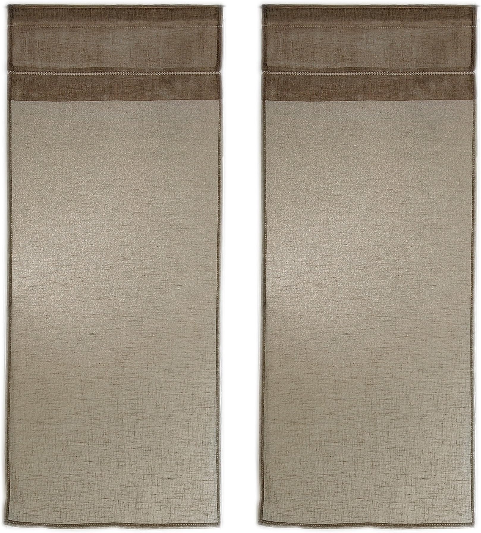 Linder Tringe 0169/29/427 Pair Of Curtains Kaolin Clear 60 x 120 cm Natural Beige